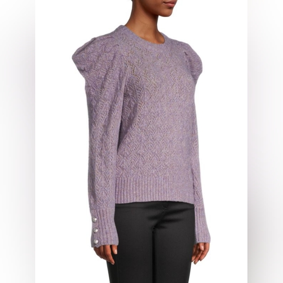 Veronica Beard Nova Puff Sleeves Alpaca and Merino Wool Blend Sweater - Picture 2 of 13